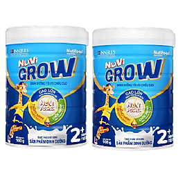 Combo 2 hộp Sữa Bột Nuvi Grow 2+ 900g cho trẻ 2 tuổi trở lên giúp cao lớn