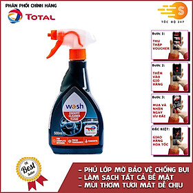 Chai xịt làm sạch và bảo dưỡng nhựa buồng lái nội thất xe Total Energies TE-CC500 500ml - Chống bạc màu, chống tia UV, xóa xước, chống tĩnh điện, bụi, không chứa silicone