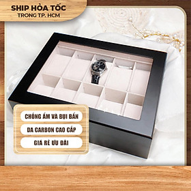 Hộp đựng đồng hồ 10 ngăn gỗ đen MDF 0132
