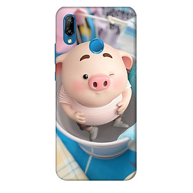 Ốp lưng nhựa cứng nhám dành cho Huawei Nova 3E in hình Heo trong xô