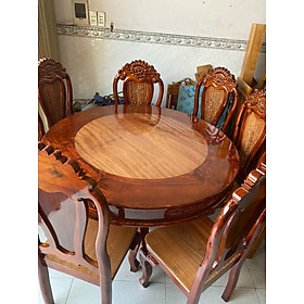 Bàn ăn tròn 8 ghế gỗ tràm hàng đẹp -Bộ bàn ăn 8 ghế sơn 2 màu mẫu mới