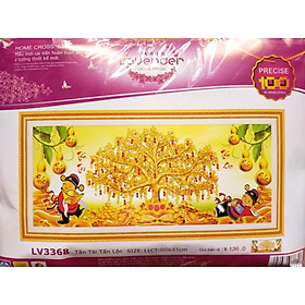 Mua Tranh thêu chữ thập cây tiền vàng thần tài LV3368 - 90 x 45 cm - chưa thêu
