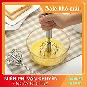 Hình ảnh Review Cây đánh trứng đánh bột trộn bột inox tự xoay