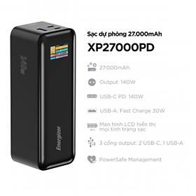 Mua Sạc dự phòng Energizer PD140W 27 000mAh/3.6V Li-ion  hỗ trợ sạc cho Laptop  chống cháy nổ - Hàng chính hãng bảo hành 12 tháng