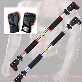 Combo Xà đơn treo tường, gắn tường 2020 điều chỉnh 72cm - 105cm và 93cm-140cm nặng 2kg, 2.5kg(tặng găng tay tập xà dày)