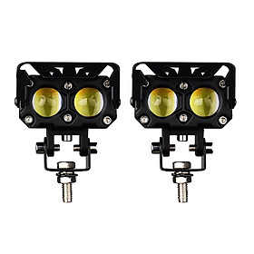 2PCS Motorcycle Headlight Spotlights LED Driving Fog Light 90W Dual Color High/Low Beam Working Lamp Auxiliary Light Waterproof 9-36V for Motorcycle Truck SUV UTV ATV Marine Boat