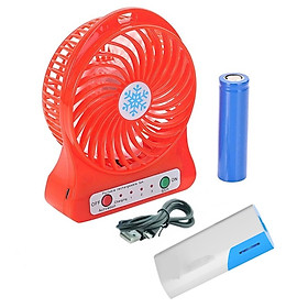 Mua Combo Quạt Mini Tốc Độ Pin Sạc + Tặng Kèm  Cáp Sạc Và PIN DỰ PHÒNG 5600 ( giao màu ngẫu nhiên)