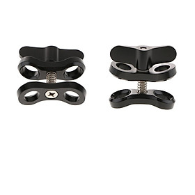 2 Pieces CNC Aluminum Alloy Underwater Diving Ball Head Mount Bracket for GoPro 6/5/4/3