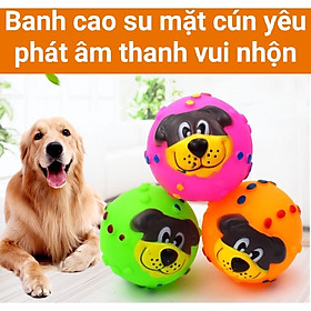 Quả bóng hình mặt cún Phát ra âm thanh vui nhộn - Trái Banh mặt cún Đồ chơi cho chó mèo