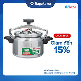 Nồi Áp Suất Cơ Nagakawa NAG1451 (5 Lít) - Làm Bằng Hợp Kim Nhôm Cao Cấp Siêu Bền - Dùng Với Bếp Gas, Bếp Hồng Ngoại - Hàng Chính Hãng