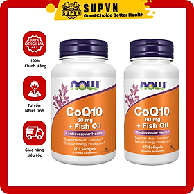 Now CoQ10 60mg With Omega-3 Fish Oil (60 Viên) - Hỗ Trợ Hệ Tim Mạch, Trí Não, Sáng Mắt, Đẹp Da