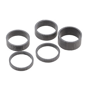 5Pcs Carbon Fiber Bicycle Stem Headset Spacers Washers fit 1 1/8-Inch Stem Compatible with MTB Bike Road Bikes 5mm x2, 10mm x2, 15mm x1