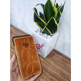 Bao Da Rút Blackberry Z30 Holster Da Bò Thật Màu Vàng Bò Cá Tính
