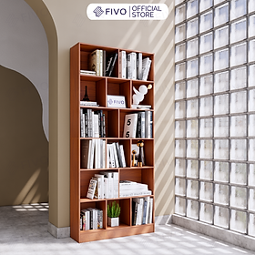 Mua Kệ Sách Đứng Gỗ MDF FIVO FB70 (80 x 24 x 179cm) 6 Tầng Chia Nhiều Ngăn (Có Tấm Lưng Phía Sau) - Hàng Chính Hãng