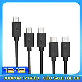 Bộ 5 Dây Cáp Sạc Micro USB Aukey CB-D5 (Đen) - Hàng Chính Hãng
