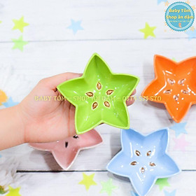 Đĩa gốm sứ cho bé ăn dặm hình khế 90ml