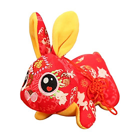 Adorable Stuffed Animals Bunny Doll Chinese New Year Rabbit Plush Toy for Bedroom