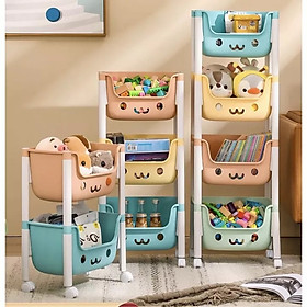 Mua Kệ 3 tầng có bánh xe để đồ đa năng hình gấu cho bé yêu