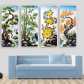 Mua Tranh Treo Tường 04 Tấm - Tranh Tứ Quý - TQ010
