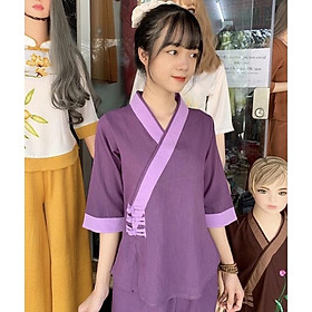 Đồ Lam Đi Chùa # Tim 3Nút Vải Cao Cấp