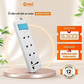 Ổ cắm điện công suất lớn AC AES011343 4000W dây 3m, dùng cho bếp điện, bình đun, bảo hành 12 tháng