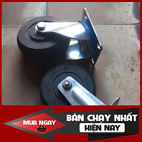 Mua Bánh xe cao su đúc 125mm giá cả bộ (2 quay -2 cố định)