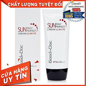 Kem Chống Nắng Vật Lý Dưỡng Trắng Sáng Da Lão Hóa 3 in 1 Goodndoc Daily Perfect Sun Cream SPF 50+/PA