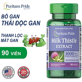 Bổ gan Puritan's Pride Milk Thistle Extract 1000mg Mỹ hỗ trợ giúp gan khỏe hơn, tăng sức đề kháng, hỗ trợ giải độc gan, giảm mụn - OZ Slim Store