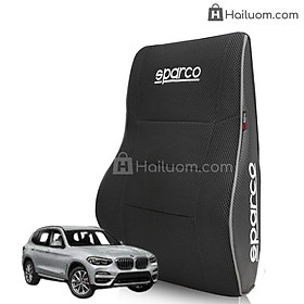 Gối Tựa Lưng ô tô BMW X3 Cao Cấp Sparco Italy - Dáng Thể Thao Công Thái Học - Vân Carbon