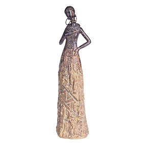 2Pcs Retro  African  Sculpture Artistic Figurine Statue Decor