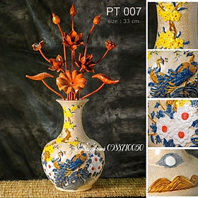 Mua Lọ tỏi đắp nổi hoạ tiết công và mai trắng
