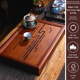 Mua Khay Trà Tre Cao Cấp Lượn Chữ Nhật Kích Thước 50*33*6 8 KT 02