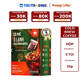 Cà Phê Cold Brew Ủ Lạnh Túi Lọc Arabica Cầu Đất - Cafe Tiện Lợi Ít Đắng Chua Thanh Từ Message Coffee Hộp 5 Túi 20g