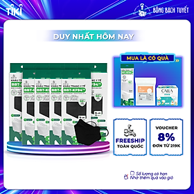 Combo 10 Hộp Khẩu trang Bông Bạch Tuyết KF94 4 lớp - Đen (10 cái/hộp)