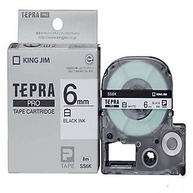 Băng mực in nhãn Tepra cỡ 6mm dùng cho máy KING JIM TEPRA PRO SR-R170V / SR530 / SR970 / SR5900P - HÀNG CHÍNH HÃNG