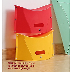Mua Ghế Nhựa Gấp Gọn Chịu Lực Đến 70Kg Có Quai Làm Giỏ Xách Đựng Hàng Tiện Lợi GD754-GheTXach