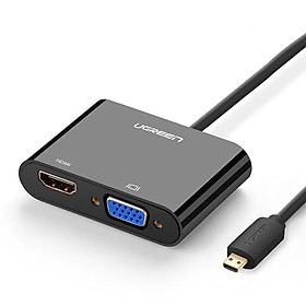 Mua Ugreen UG30355MM115TK 30CM màu Đen Bộ chuyển Micro HDMI sang HDMI + VGA kèm cổng âm thanh - HÀNG CHÍNH HÃNG