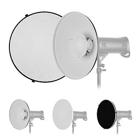 16 Inch Beauty Dish Studio Photography Reflector Diffuser with Honeycomb Soft Cloth for Bowens Mount Speedlite Strobe