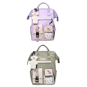 Hình ảnh 2x School Bags Capacity Cute Anti-Theft Compartment for Outdoor Student