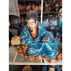[Bát Tràng] Tượng Khổng Minh men hỏa biến cỡ lớn 48 cm, gốm sứ Bát Tràng
