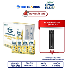 Thùng Sữa Bột Pha sẵn Nutifood GrowPLUS+ Sữa Non Immunel trên 1 tuổi (24 hộp x 180ml)