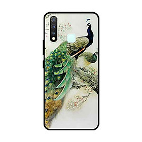 Ốp Lưng in cho Vivo Vivo Y19 /U3 /Y5s /U20 Mẫu Chim Công Hoa Trắng - Hàng Chính Hãng