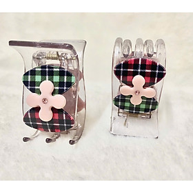 Kẹp tóc càng cua đính nơ hoa đá xịn