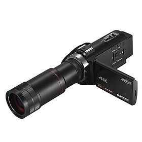 Máy Ảnh Andoer 4K HD Zoom 16X Màn Hình Cảm Ứng 3 Inch Wifi Với 2 Pin + Ống Kính 8X - Đen
