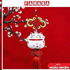 Dây Mèo May Mắn Treo Xe - Màu Trắng (Dây Màu Ngẫu Nhiên)