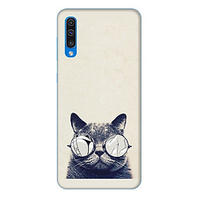 Ốp lưng dành cho điện thoại Samsung Galaxy A50 hình Mèo Con Đeo Kính Mẫu 1 - Hàng chính hãng