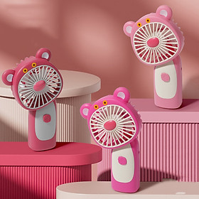 Mua Quạt Cầm Tay Mini  Quạt Sạc Tích Điện Gấu Dâu Lotso Màu Hồng Xinh Xắn  Dễ Thương Tránh Nóng Mùa Hè (Kèm Dây Sạc USB)
