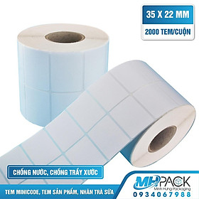 Mua Tem in nhiệt in mã vạch để quản lý kho  cửa hàng 35x22mm 2 tem/hàng 2000 tem/cuộn