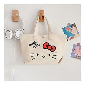 Sanrio Hello Kitty Vải Trẻ Em Túi Xách Nữ Đeo Vai Túi Đựng Mỹ Phẩm Mẹ Túi Ki