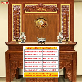 Tranh Lụa Dán Tường Phòng Thờ Cao Cấp 6 – In Sắc Nét – Tặng Keo Dán, Giá Tận Xưởng - Mẫu 5C, Mẫu 5C